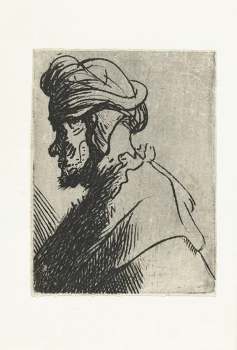 Man in cap bound around his chin by Rembrandt van Rijn, print, 1631
