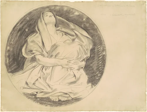 Study for "Astronomy" by John Singer Sargent, drawing, 1916-1921