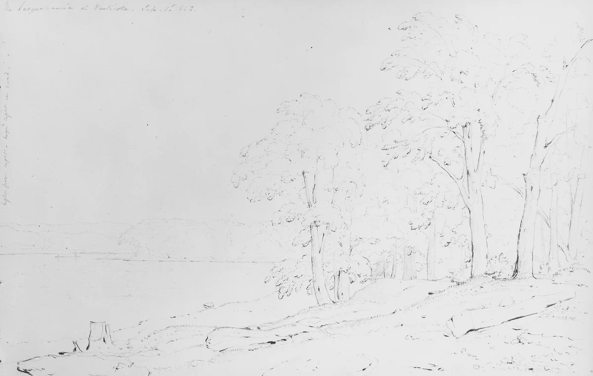 The Susquehanna at Nanticoke (River Walk on the Susquehanna) by Thomas Addison Richards, artwork, 1852