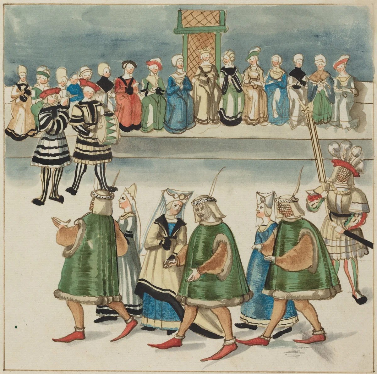 Masquerade by German 16th Century, drawing, 1515