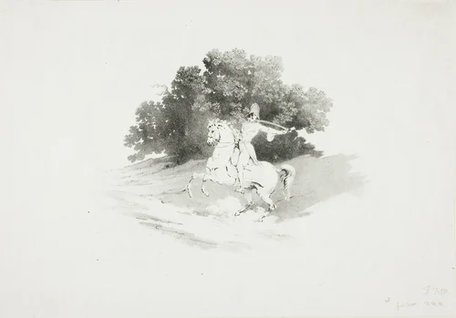 Trumpeter on Horseback by Bernard Gaillot, print, 1819-1829
