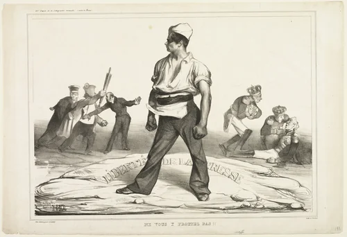 Don't You Meddle With It!, plate 20 by Honoré-Victorin Daumier, print, 1834