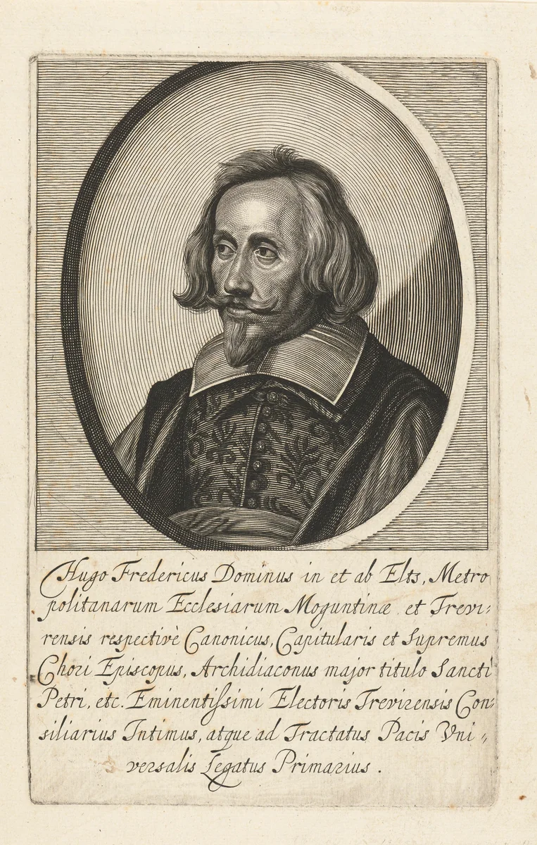 Portret van Hugo Friedrich von Eltz by Pieter de Bailliu, print, 1623-1660