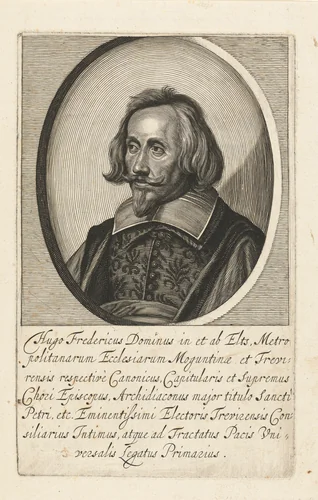 Portret van Hugo Friedrich von Eltz by Pieter de Bailliu, print, 1623-1660