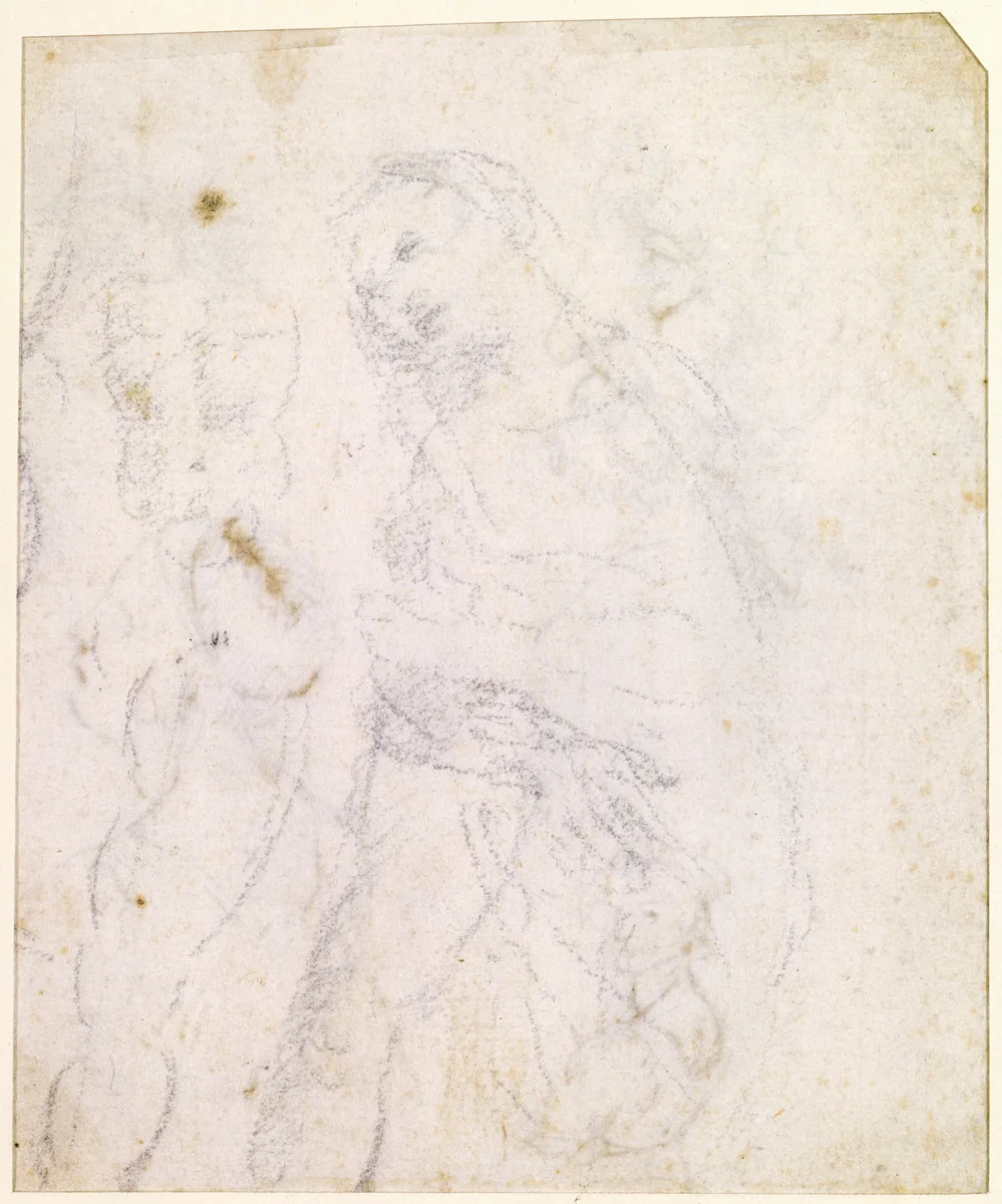 Study of a Madonna [verso] by Leonardo da Vinci, drawing, 1470-1480