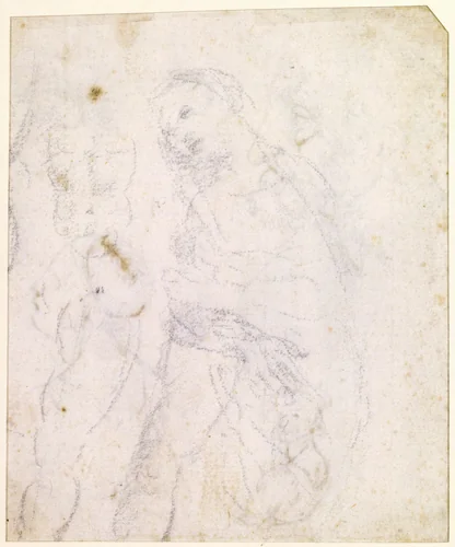 Study of a Madonna [verso] by Leonardo da Vinci, drawing, 1470-1480