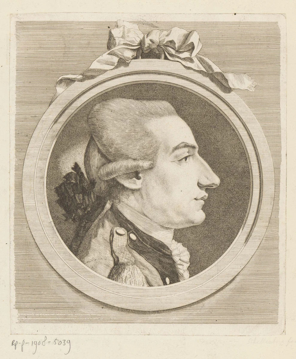 Portret van Peter Balthasar von Muralt by Heinrich Pfenninger, print, 1759-1815