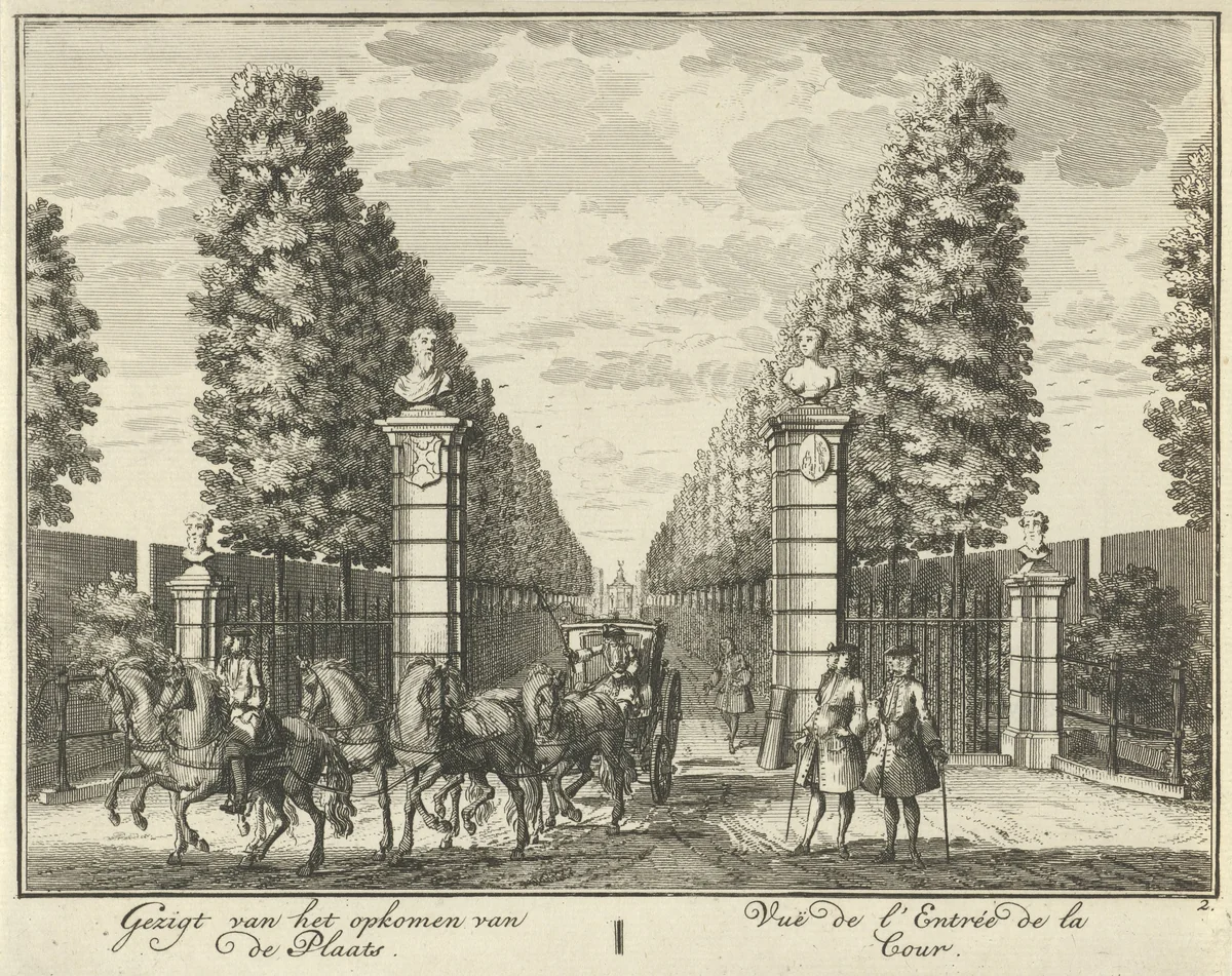 Toegangspoort tot Huis ter Meer te Maarssen by Hendrik de Leth, print, 1740