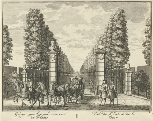 Toegangspoort tot Huis ter Meer te Maarssen by Hendrik de Leth, print, 1740