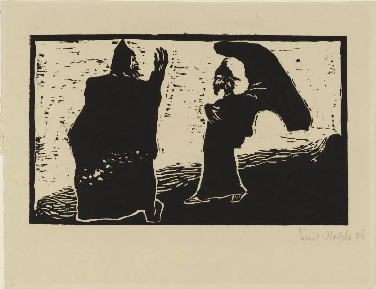 General and Aide (General und Diener) from the portfolio Fairy-Tales (Märchen) by Emil Nolde, print, 1906