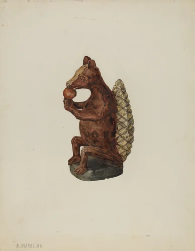 Pa. German Squirrel Figure by Arsen Maralian, index of american design, 1935-1942