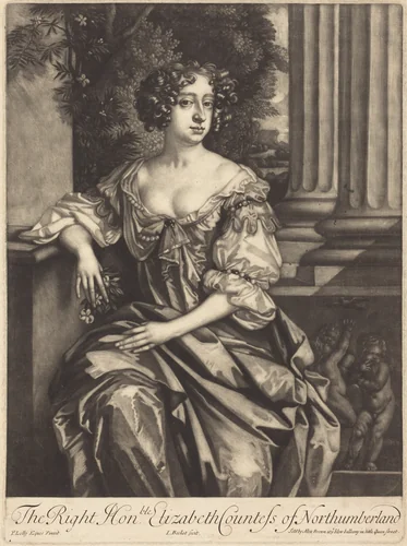 The Right Honorable Elizabeth Countess of Northumberland by Isaak Beckett, print, 1681-1688