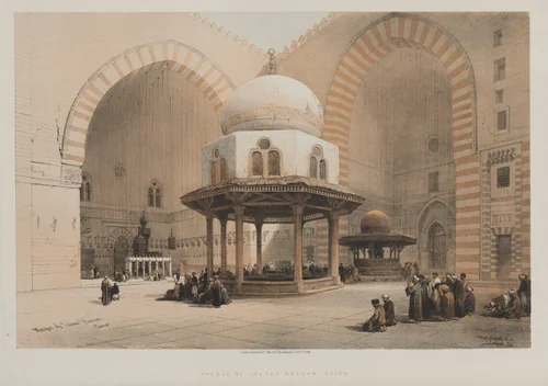 Egypt & Nubia, Volume III, No. 8: Mosque of Sultan Hassan, Cairo by Louis Haghe, print, 1842-1849