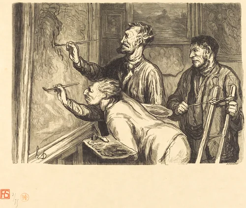 Exposition de peinture de 1868 - Le Dernier coup de pinceau by Étienne Honoré Daumier, portfolio, 1868