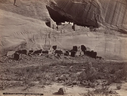 Ruins of Cliff Dwellings, Canyon de Chelly by John K. Hillers, photograph, 1879-1881