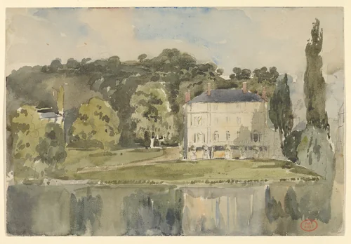 View of the Château at Folembray by Paul Huet, drawing, 1826-1836