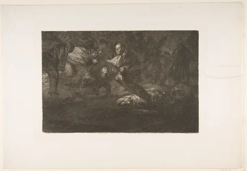 Funereal Folly, from "The Disparates" (Follies / Irrationalities) by Goya, print, 1810-1820