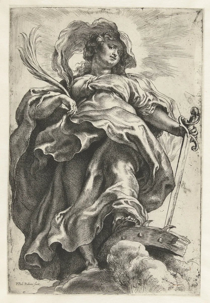 Heilige Catharina van Alexandrië by Unknown, print, 1590-1640