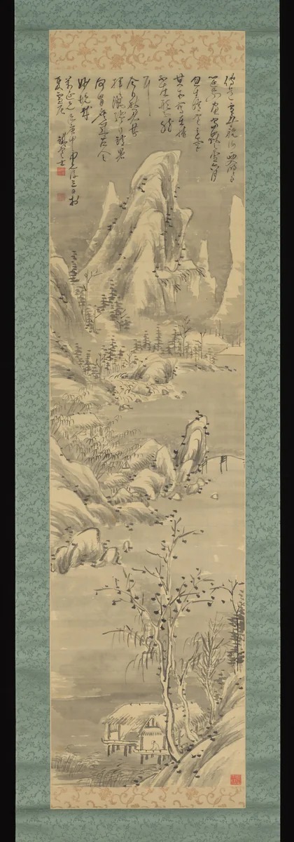 Snow on Mountain and River by Fujimoto Tesseki, painting, 1860