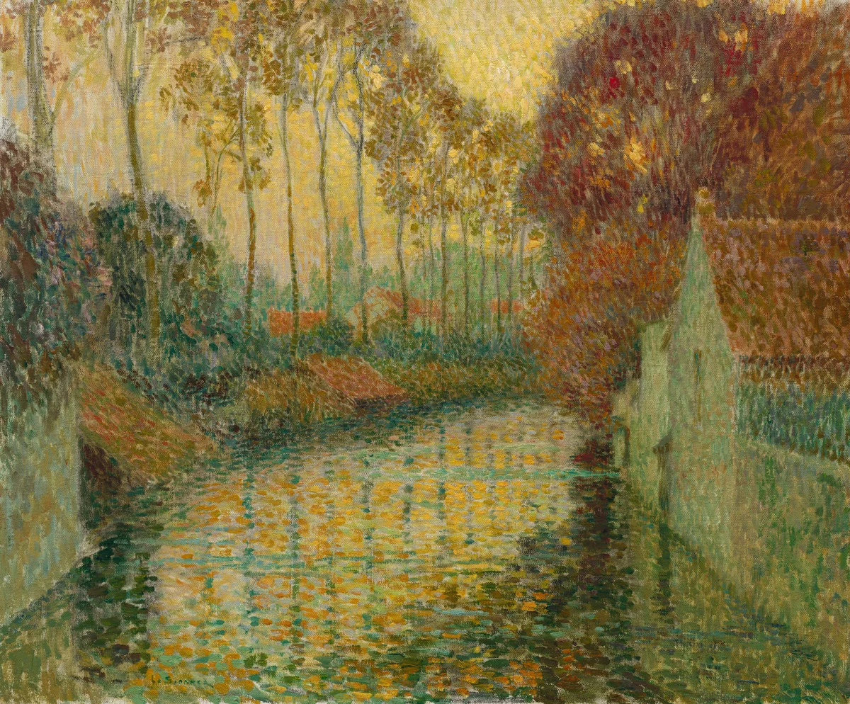 Canal in Autumn (Gisors) by Henri Le Sidaner, painting, 1913