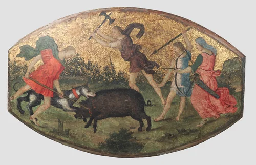 Hunt of the Calydonian Boar by Pinturicchio, painting, 1504-1514