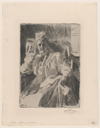Queen Sophia of Sweden by Anders Zorn, print, 1909