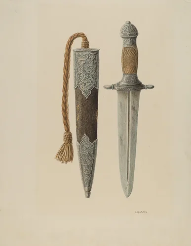 Dagger and Sheath by Cornelius Christoffels, index of american design, 1935-1942
