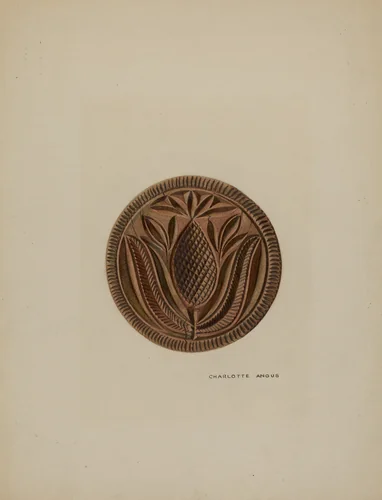 Pa. German Butter Mold by Charlotte Angus, index of american design, 1938