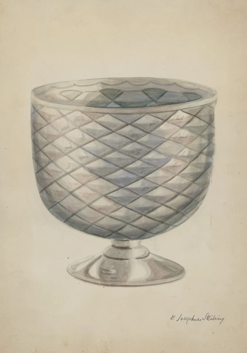 Pressed Glass Bowl by Ella Sterling, index of american design, 1936