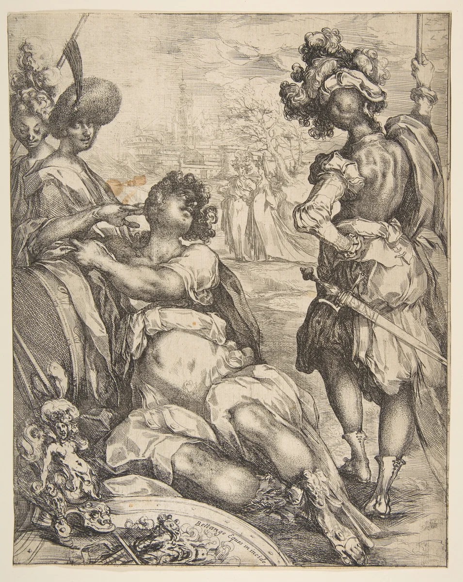 Military Figures outside a City by Jacques Bellange, print, 1595-1616