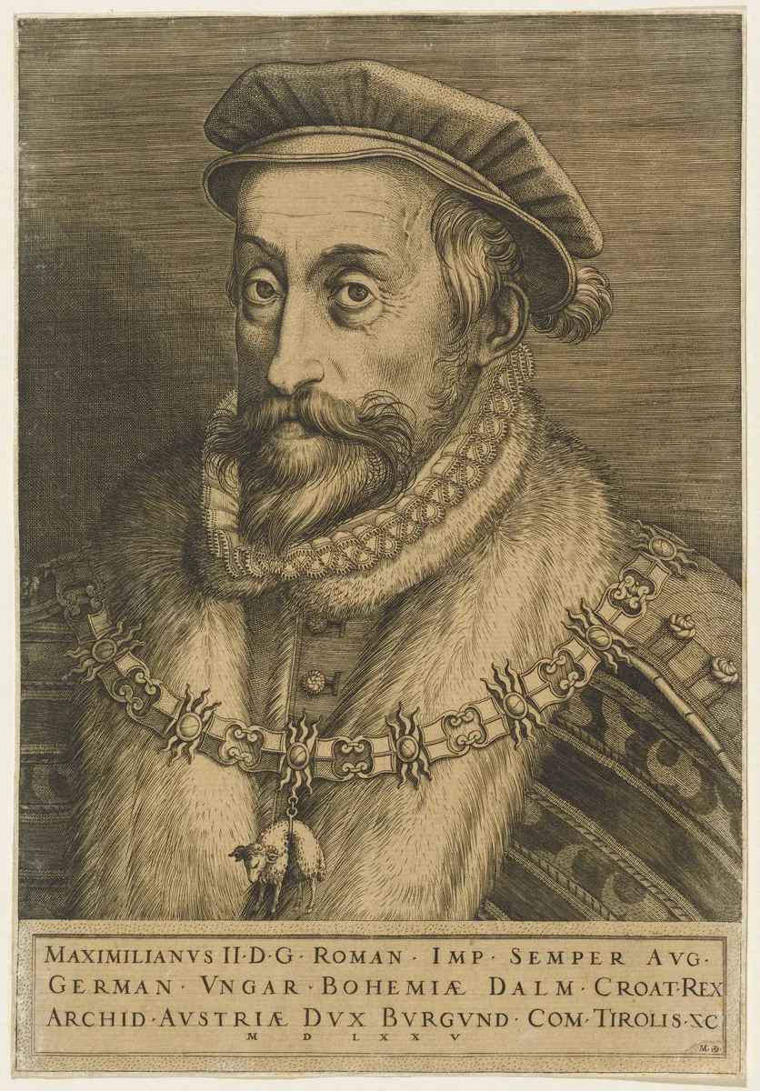 Maximilian II, Roman Emperor by Martino Rota, print, 1575