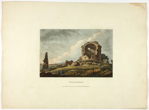 Temple of Hope, plate twenty-four from the Ruins of Rome by M. Dubourg, print, 1798