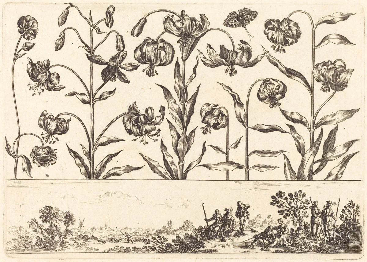 Flower Print no.5 by Nicolas Cochin, print, 1645