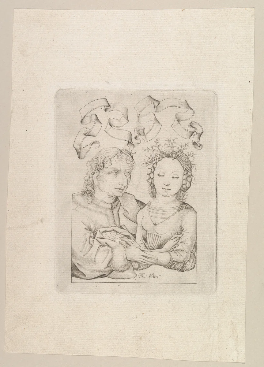 The Ill-Matched Couple by Israhel van Meckenem, print, 1475-1495