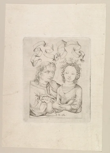 The Ill-Matched Couple by Israhel van Meckenem, print, 1475-1495