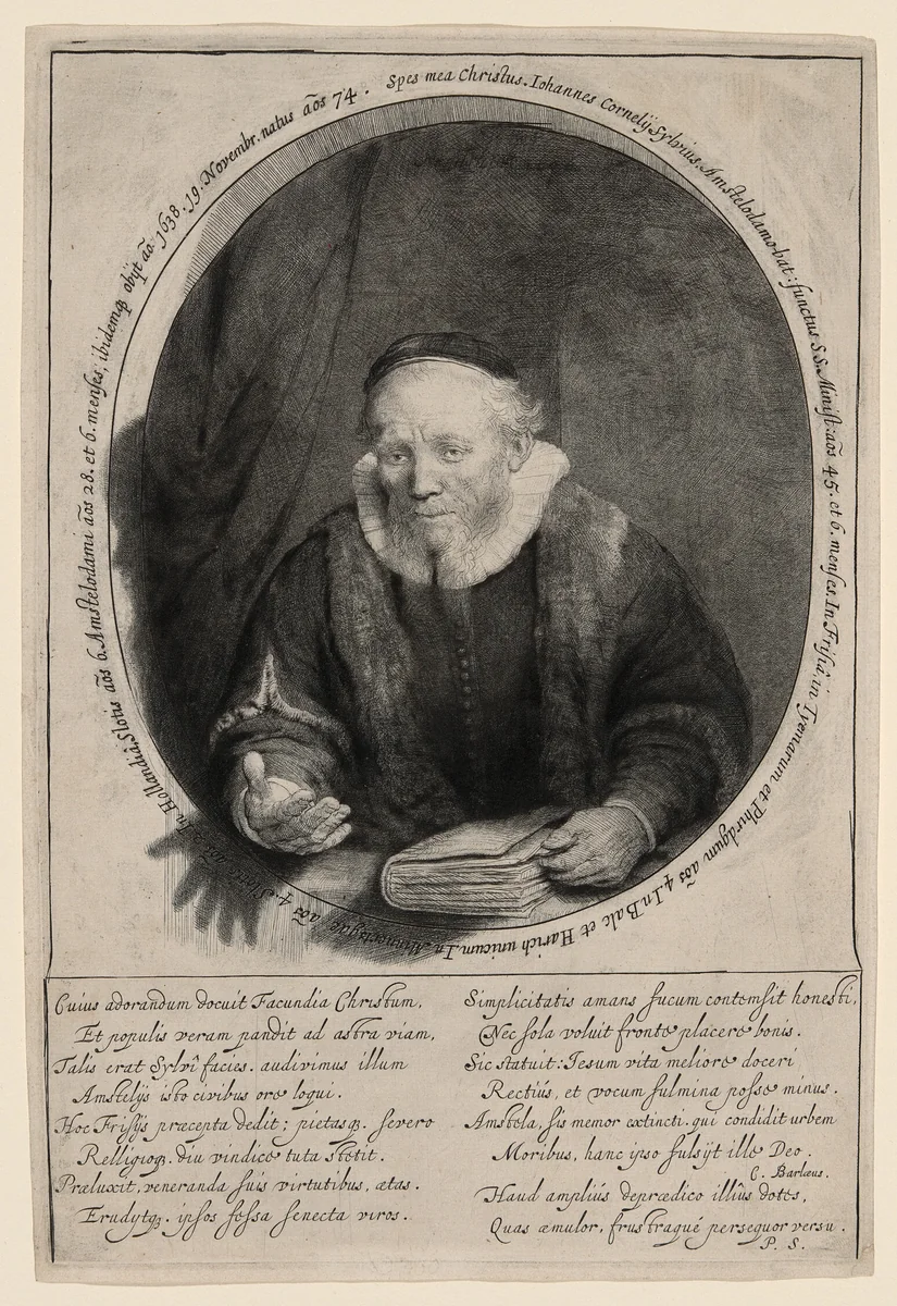 Jan Cornelius Sylvius, Preacher by Rembrandt van Rijn, print, 1646
