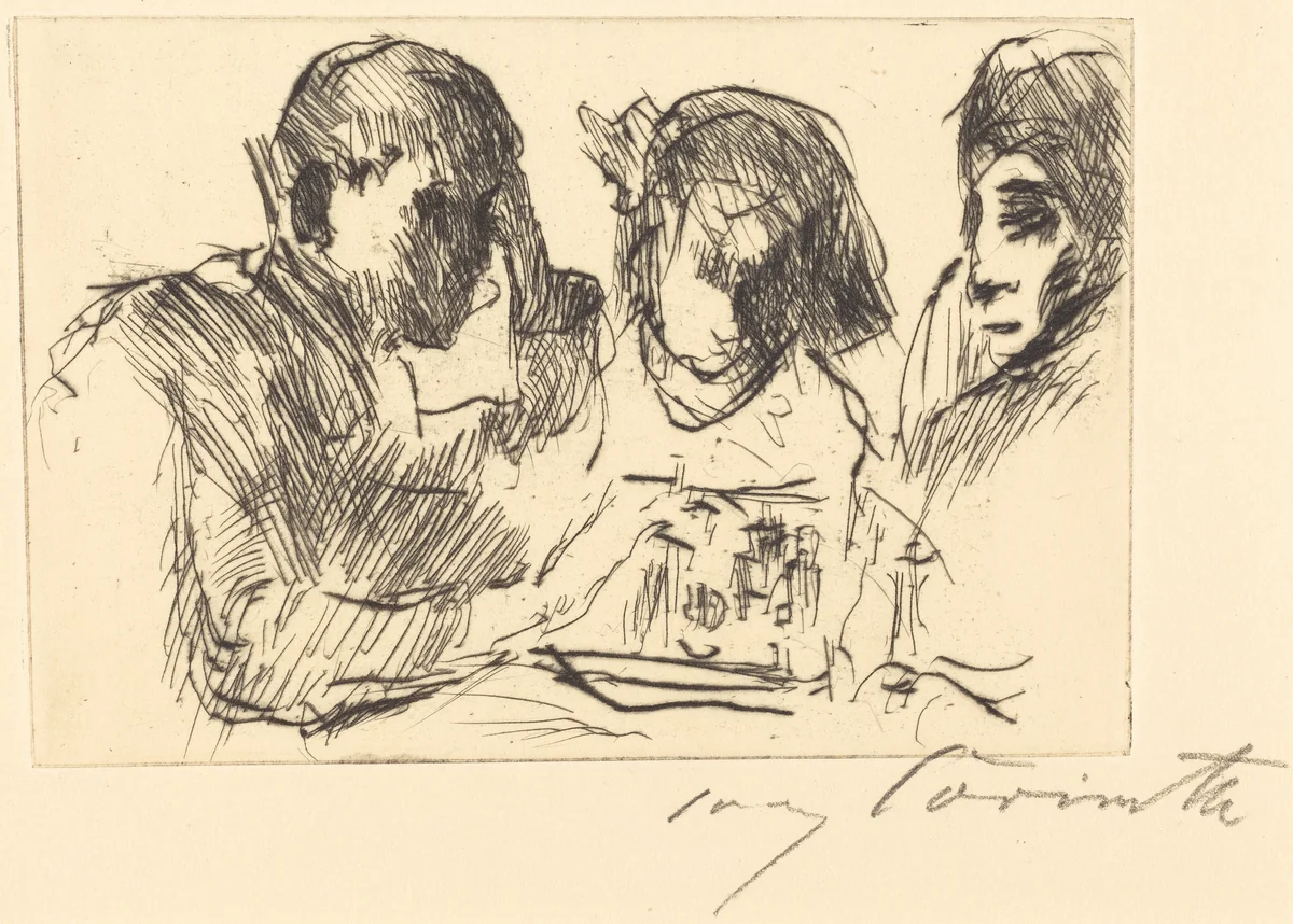 Schachspiel (Chess Players) by Lovis Corinth, print, 1918