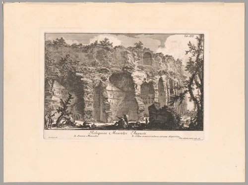 The Remains of the Mausoleum of Augustus, plate XXI from The Campus Martius of Ancient Rome by Giovanni Battista Piranesi, print, 1762