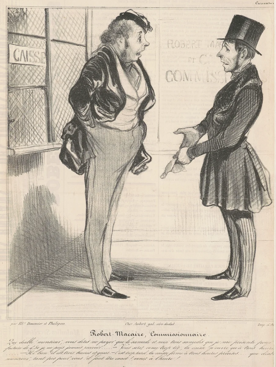 Robert Macaire commissionnaire by Honoré Daumier, print, 1838