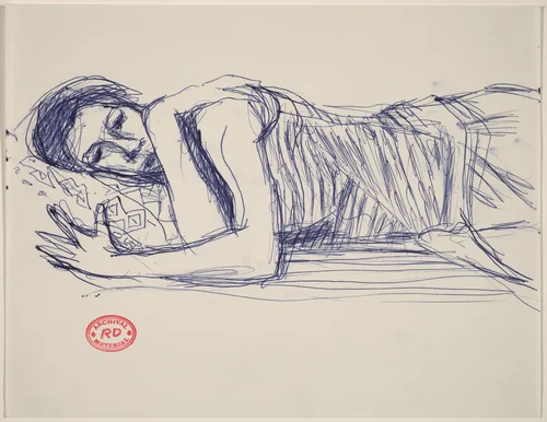 Untitled [sleeping woman] by Richard Diebenkorn, drawing, 1955-1967