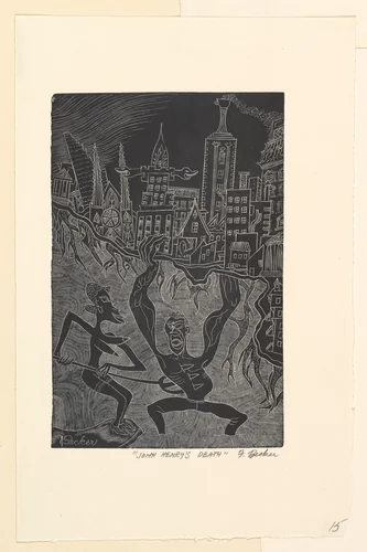 John Henry's Death by Fred Becker, print, 1935-1940