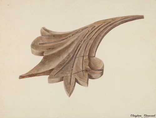 Wood Carving - Scroll by Clayton Clements, index of american design, 1939