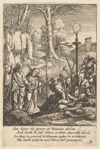 Jesus confronting his detractors by Wenceslaus Hollar, print, 1644-1652