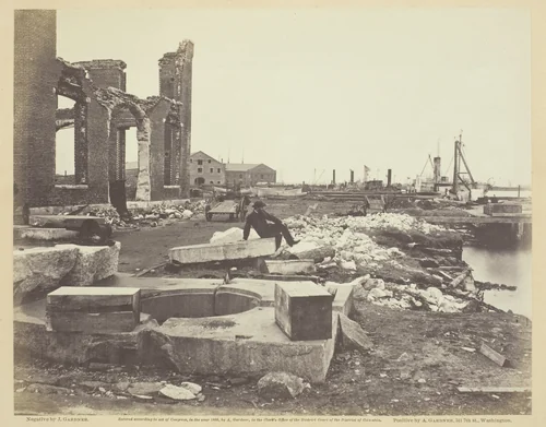 Ruins of Norfolk Navy Yard, Virginia by James Gardner, photograph, 1864