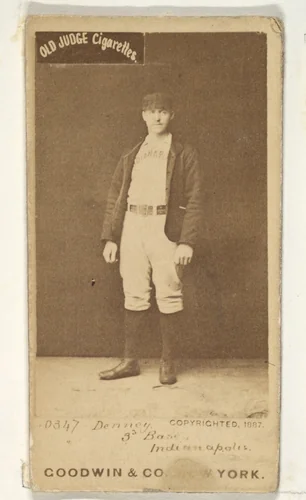 Jerry Denny, 3rd Base, Indianapolis, from the Old Judge series (N172) for Old Judge Cigarettes by Goodwin & Company, photograph, 1887