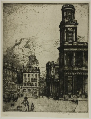 Saint Sulpice, Paris: La Grande Tour by Donald Shaw MacLaughlan, print, 1900