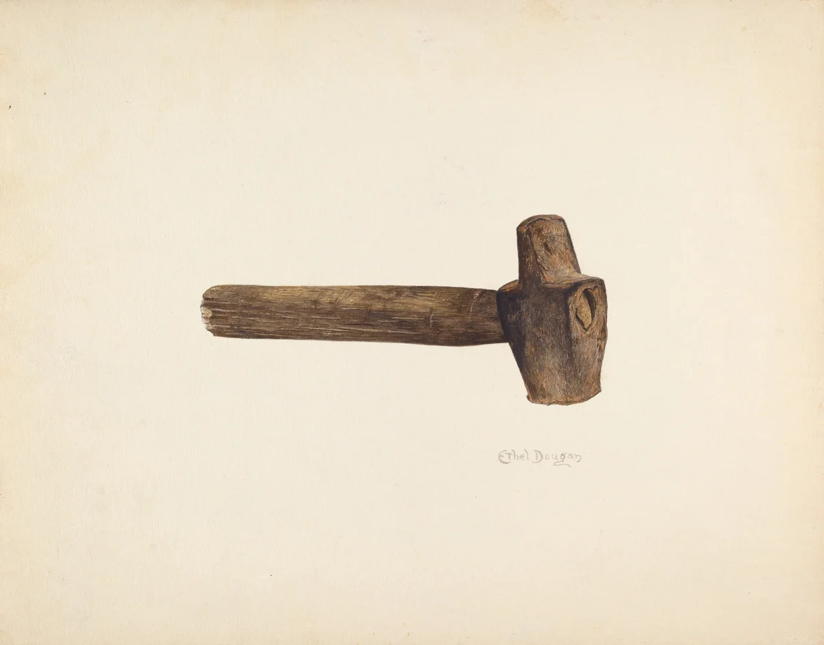 Blacksmith's Hammer by Ethel Dougan, index of american design, 1940