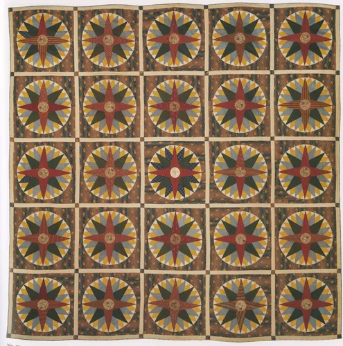 Mariner's Compass Quilt by Barbara Ann Miller, artwork, 1847