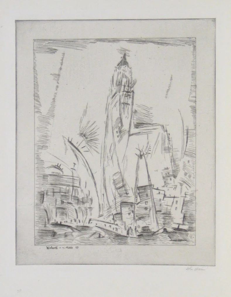 Woolworth Building No. 2 by John Marin, print, 1913