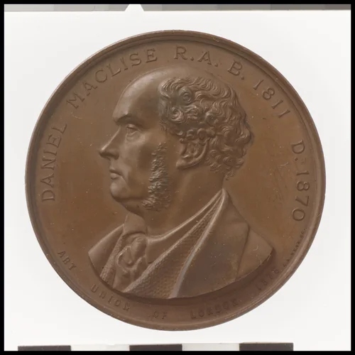 Daniel Maclise by Alfred Benjamin Wyon, metalwork, 1875